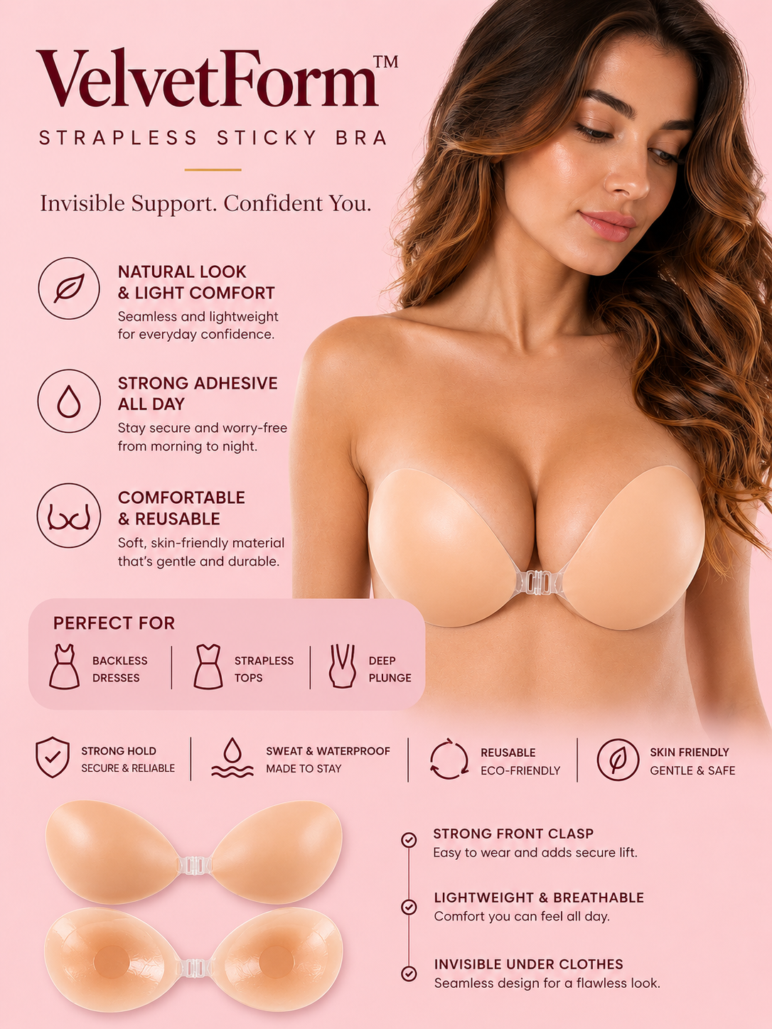 VelvetForm™  Strapless Sticky Bra