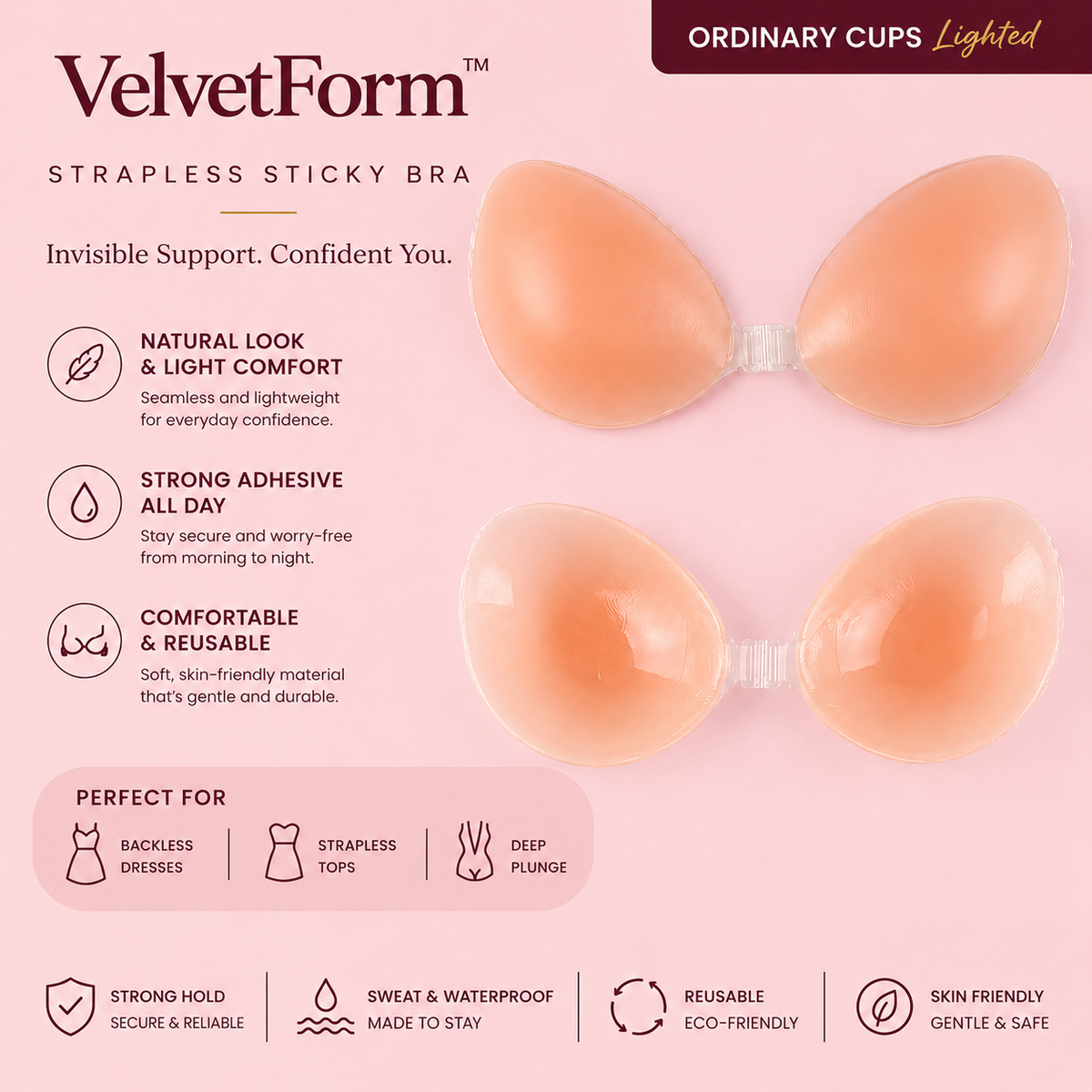 VelvetForm™  Strapless Sticky Bra